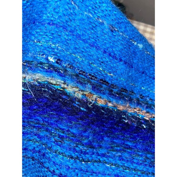 Danouchka-Olivier Vintage Women’s Wool Mohair Sweater OS Lurex Sequin Striped - Picture 9 of 9